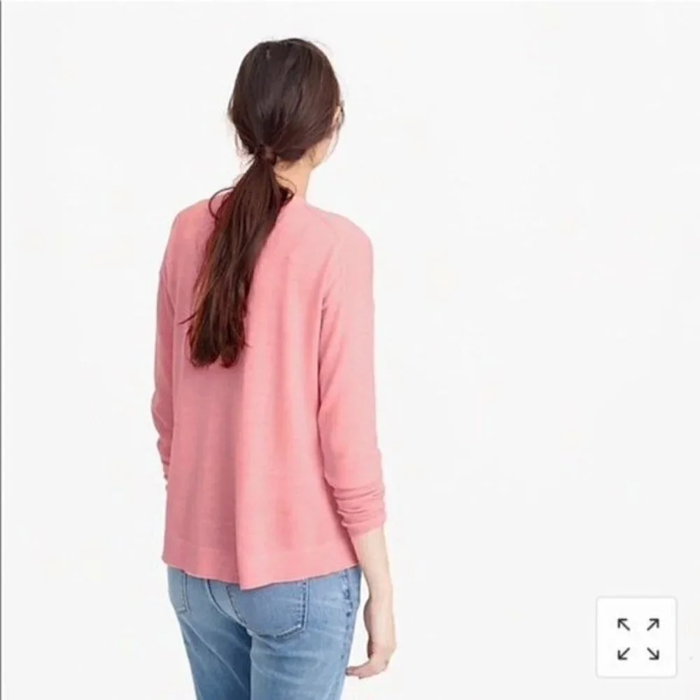 J. Crew Heather Gray Lightweight Merino Wool Cotton Knit Long Sleeve Sweater XS